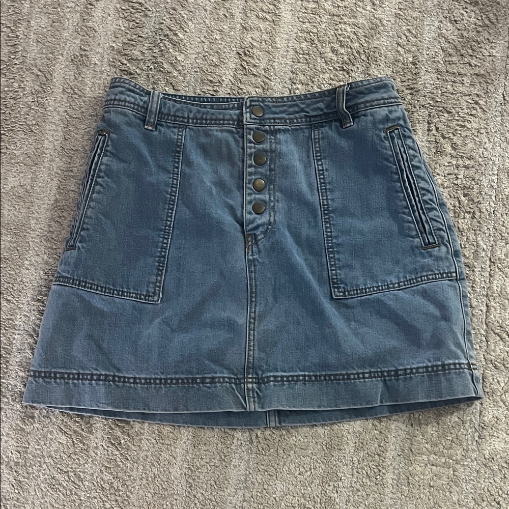Free People Blue Denim Festival Y2K 90s Mini Skirt 29 - Picture 1 of 8